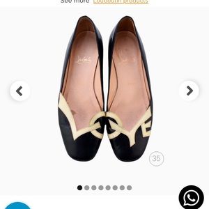 BLACK LOUBOUTIN SHOES WITH BLACK AND NUDE, RED SOLE 41 FITS LIKE A 40 vintage